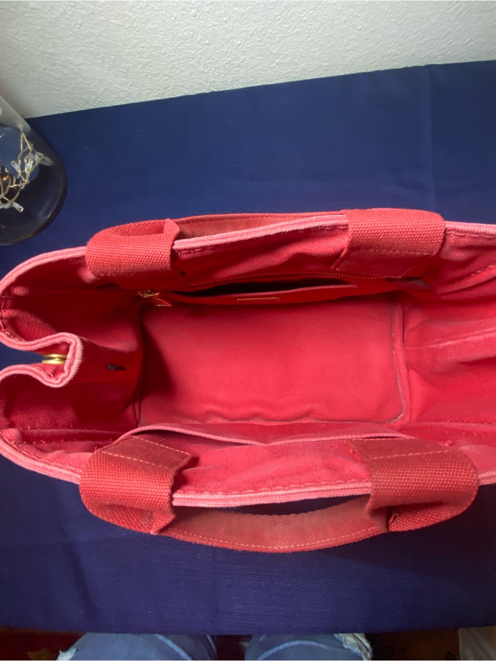 Prada Red Canapa Canvas Tote with Logo - w/Authentication Card - Picture 5 of 17
